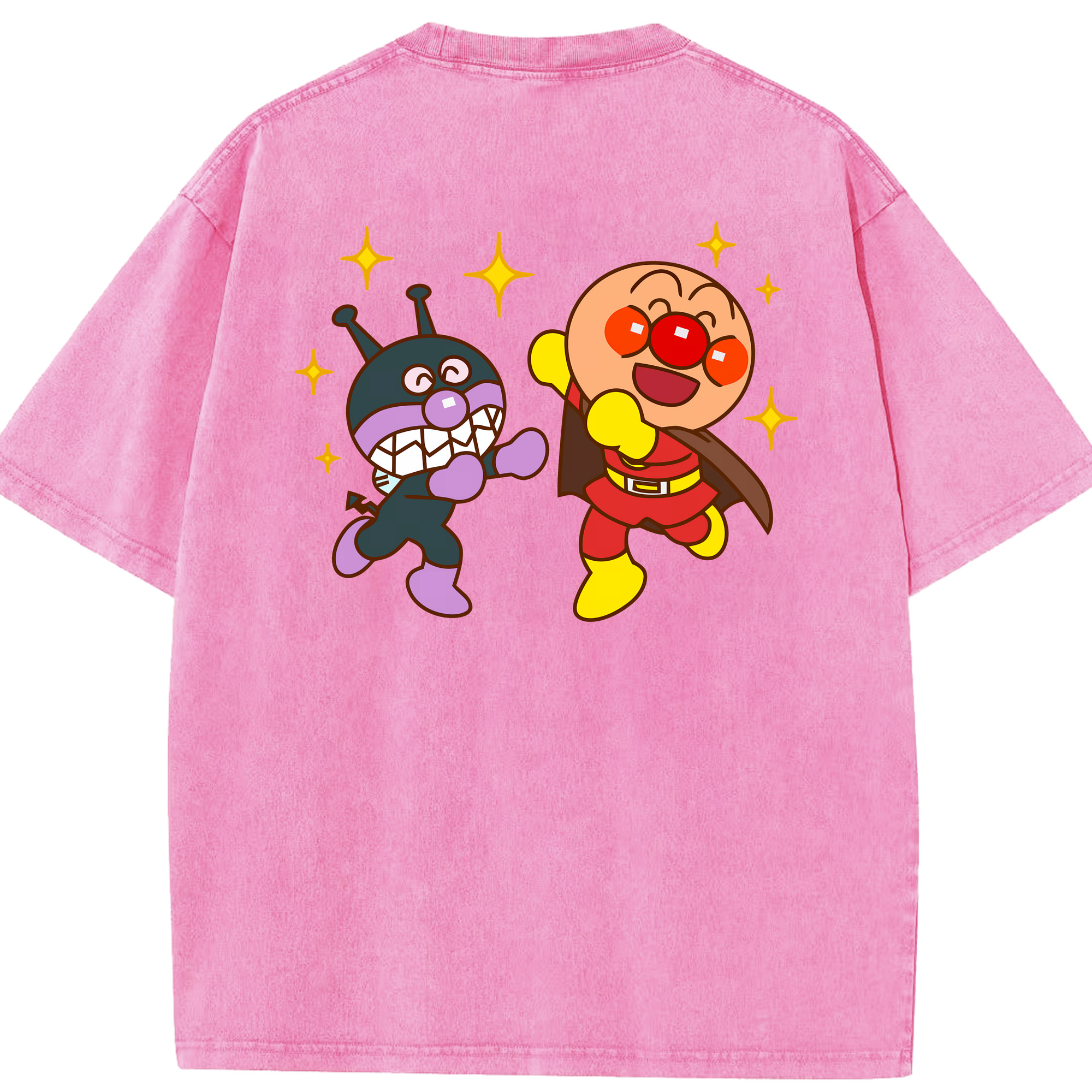 （画像用） アンパンマン Anpanman 綿100% ヴィンテージ風 半袖Tシャツ（背面プリント）